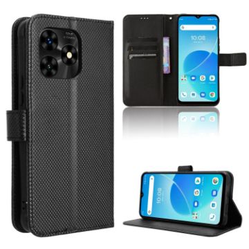 UMIDIGI G5 Mecha Diamond Texture Leather Phone Case - Black - 1
