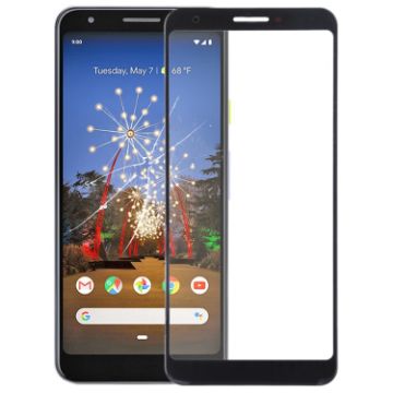 Google Pixel 3a Front Screen Outer Glass Lens - Black - 1