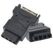 SATA 15 Pin Male to 4 Pin Female Adapter - Black - 1