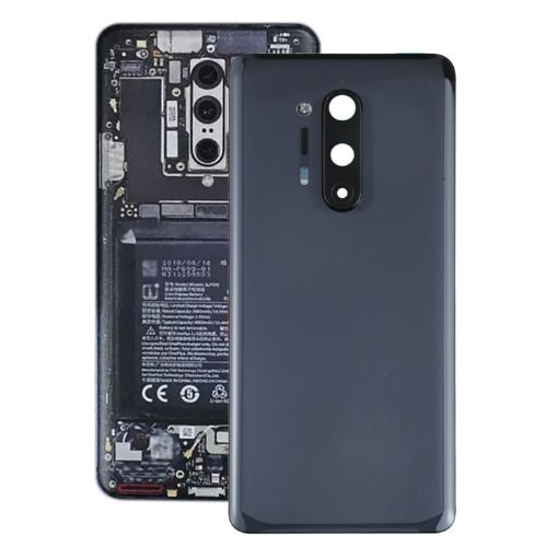 OnePlus 8 Pro Battery Back Cover with Camera Lens Cover - Black - 1