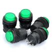 R16-503 16mm 4pin Self-Locking Push Button Switch with Indicator (5 Pcs) - 2