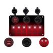 6 Way Switch Panel + Dual USB Charger for Car RV Boat - Red Light - 1
