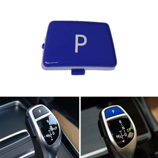 BMW 5 Series 2002-2010 Gear Lever Auto Parking Button Letter P Cap (Blue) - 1