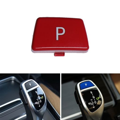 BMW 5 Series 2002-2010 Car Gear Lever Auto Parking Button Letter P Cap (Red) - 1