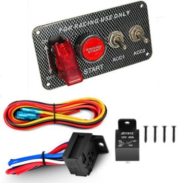 12V Car Racing Ignition Switch Panel with Start Button & Relay - 1