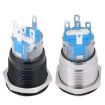 19MM Car One-Button Start Switch LED Metal Button (Black) - 4