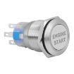 19MM Car One-Button Start Switch LED Metal Button (Silver) - 1