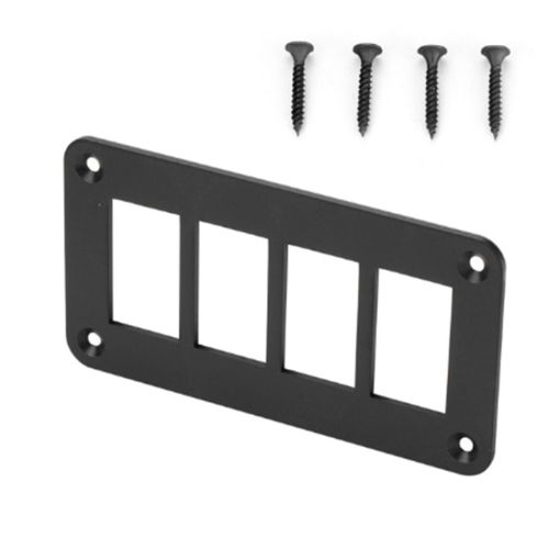 Aluminum Rocker Switch Panel Bracket for Narva Type Boats - 4 Holes - 1