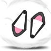 Cute Cat Ear Decoration for Headphones - Black - 3