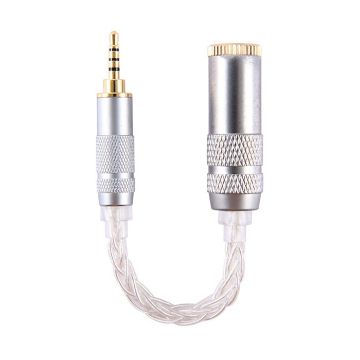 ZS0021 2.5mm Male to 4.4mm Female Balance Adapter Cable Silver - 1