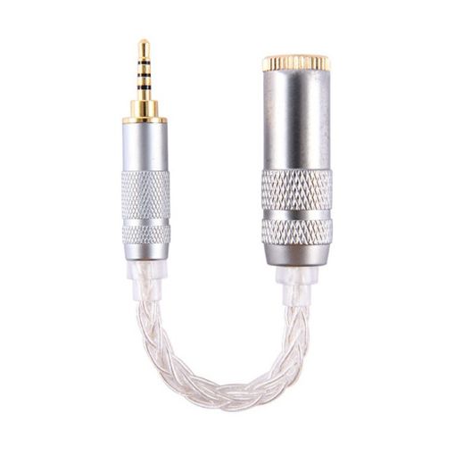 ZS0021 2.5mm Male to 4.4mm Female Balance Adapter Cable Silver - 1