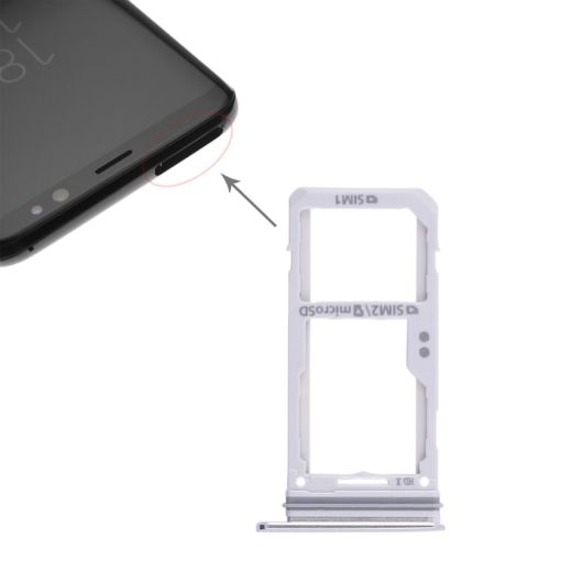 Galaxy S8/S8+ 2 SIM Card Tray/Micro SD Card Tray - Silver - 1