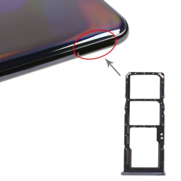 Galaxy A70 SIM Card Tray + Micro SD Card Tray - Black - 1