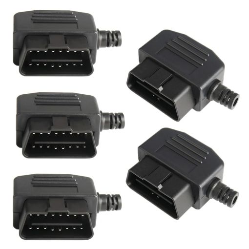 5 PCS 16PIN Car Male Connector OBD2 Plug + Shell + Line Card + Screw - 1