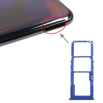 Galaxy A70 SIM Card Tray + Micro SD Card Tray (Blue) - 1