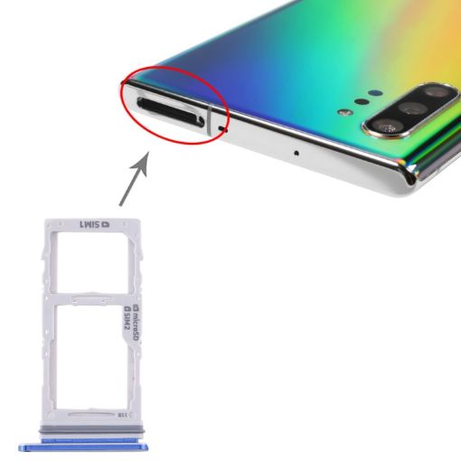 Samsung Galaxy Note10+ SIM Card Tray + Micro SD Card Tray (Blue) - 1