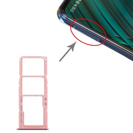 Samsung Galaxy A51/A515 SIM Card Tray + Micro SD Card Tray (Pink) - 1