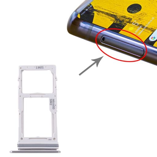 Samsung Galaxy Note 10 Lite SM-N770 SIM Card Tray + SIM Card Tray/Micro SD Card Tray Silver - 1