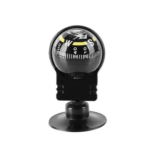 Pocket Ball Compass for Outdoor Hiking Car - Black - 1
