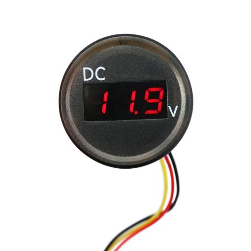 B3612 DC 0-100V IP67 Car/RV/Boat Digital Voltmeter, 18cm Cable - 1