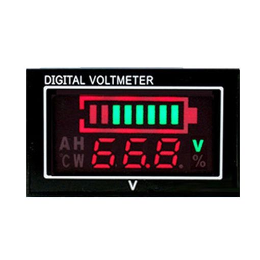 Waterproof DC Digital Voltmeter Battery Percentage Display - Black - 1