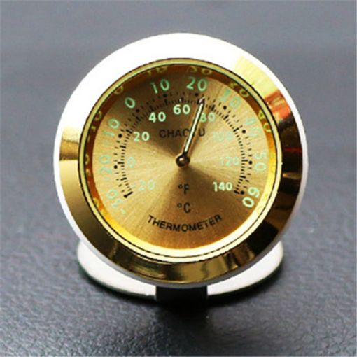 Night Light Car Thermometer Gold Ornaments - 1
