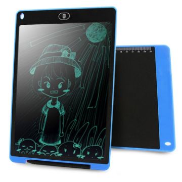 Picture of Portable 12 inch LCD Writing Tablet Drawing Graffiti Electronic Handwriting Pad Message Graphics Board Draft Paper with Writing Pen (Blue)