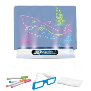 3D Fluorescent Drawing Board Ocean Version - Children's Magic Luminous Graffiti Puzzle - 1