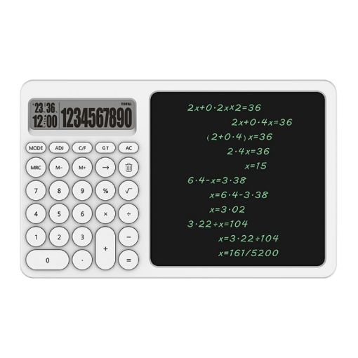 White Office Calculator LCD Handwriting Board with Stand - 1