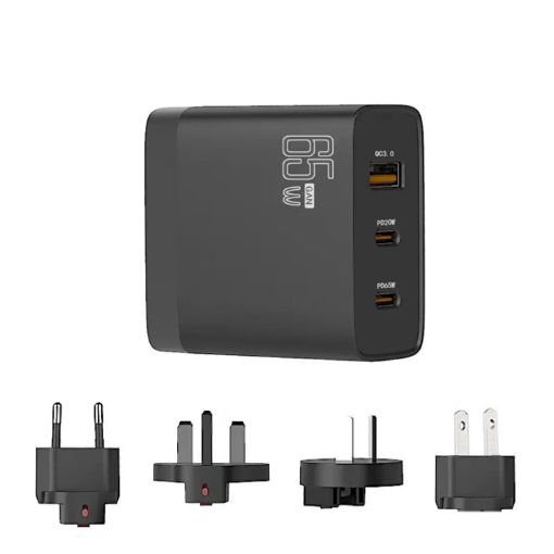 GAN 65W PD45W Dual Type-C+QC3.0 USB Laptop Adapter EU/US/AU/UK Plug - 1
