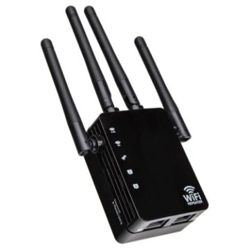 1200Mbps WiFi Range Extender Repeater EU Plug Black - 1