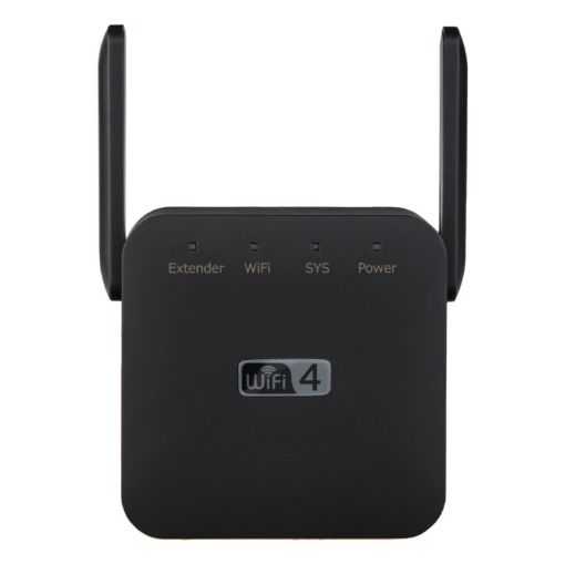 2.4G 300M WiFi Amplifier Long Range Repeater UK Plug Black - 1