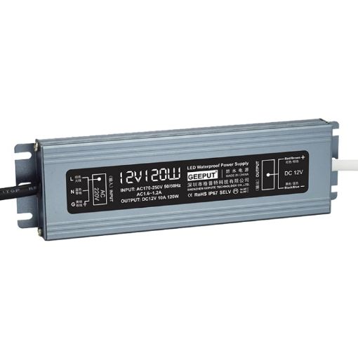 GEEPUT 220V to 12V LED Power Supply Transformer - 10A 120W - 1