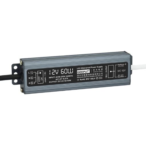 GEEPUT 220V to 12V LED Power Supply Transformer - 5A 60W - 1