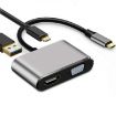 USB C to HDMI VGA 4K Adapter Hub with USB 3.0 - Gray - 1