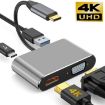 USB C to HDMI VGA 4K Adapter Hub with USB 3.0 - Gray - 2