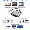 USB C to HDMI VGA 4K Adapter Hub with USB 3.0 - Gray - 5