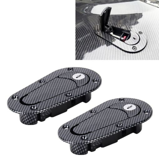 Carbon Fiber Car Hood Lock Pair - Racing Car Cover Lock - 1
