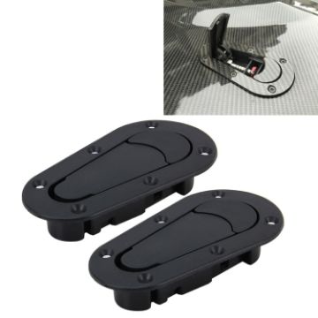 Carbon Fiber Car Hood Lock Pair - Racing Car Cover Lock (Black) - 1