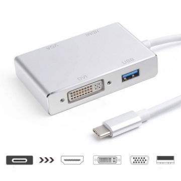 USB C to HDMI VGA DVI Adapter Cable for Laptop Apple Macbook - 1