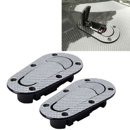 Carbon Fiber Car Hood Lock Pair - Racing Car Cover Lock - 1