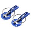 Carbon Fiber Hood Lock Car Cover Pull-type Engine Lock Pins (Blue) - 1
