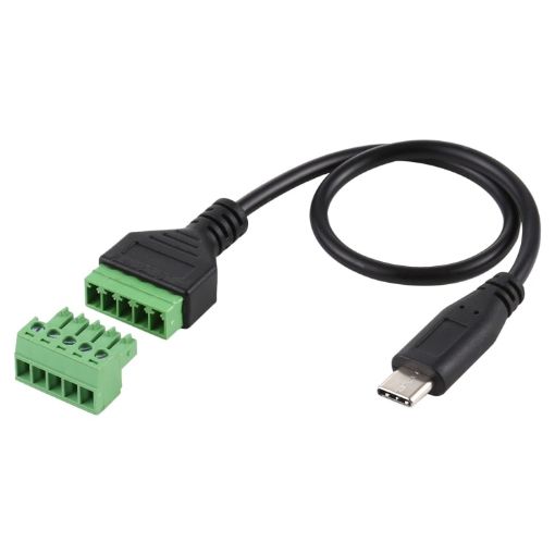 USB-C Male to 5 Pin Pluggable Terminals Solderless Adapter Cable - 1