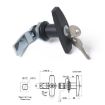 Black T Shape Handle Paddle Entry Door Latch & Keys for Trailer/Yacht - 4