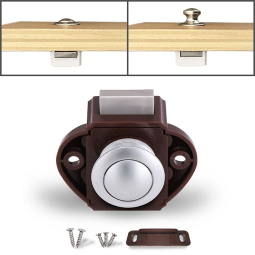 Brown Press Type Drawer Cabinet Catch Latch Release - RV/Yacht/Furniture - 1