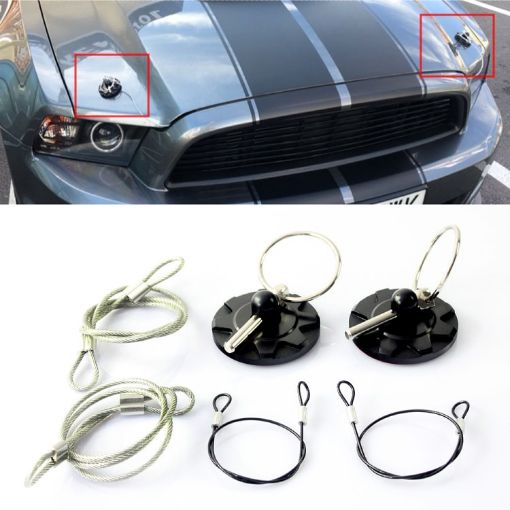 XH-6049 Car Universal Racing Engine Hood Lock Cover - Black - 1