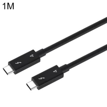 USB-C Male to USB-C Male Cable for Thunderbolt 4, 1m - Black - 1