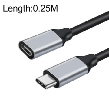 25cm USB-C Male to Female Extension Cable - 10Gbps Data Transfer - 1