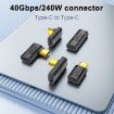 40Gbps USB-C Female to Male Adapter, 240W, Side Bend, Black - 2