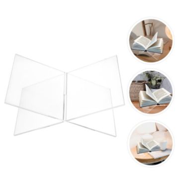 Picture of X-shaped Acrylic Bookshelf Transparent Book Sheet Music Display Stand (28x15.5x15.5cm)
